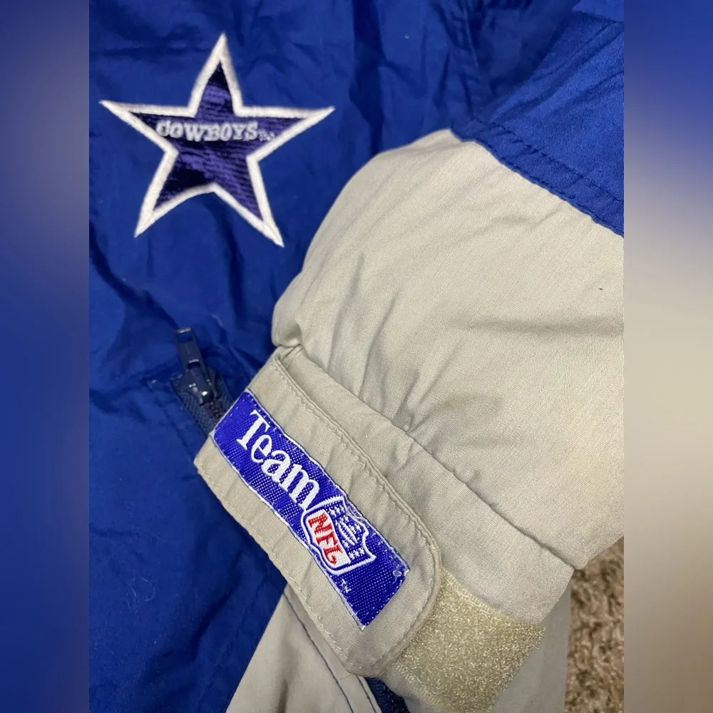 Vintage 90’s Dallas Cowboys Logo Triple Fat Goose NFL Puffer Jacket Men Sz LARGE